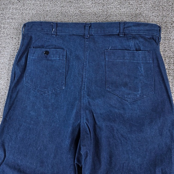 Vtg US Navy Denim Bell Bottom Pants 38XL Type II Sailor Trousers 38x40 Deadstock - Picture 12 of 14